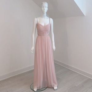 NWT SAMPLE Dessy 2944 size 8 Blush pink Lux Chiffon. Pristine Condition.